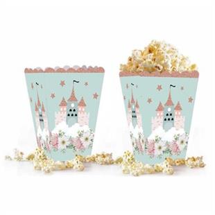 Prenses Şato Temalı Mint Mısır Popcorn Kutusu 8 Adet