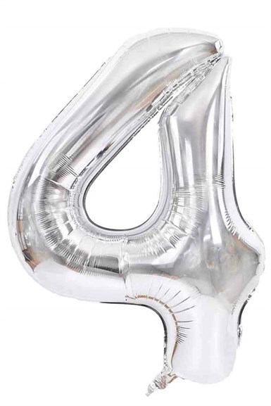 Rakam Folyo Balon 100 cm Gümüş Renk