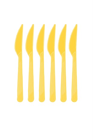 Sarı Plastik Bıçak 25 li