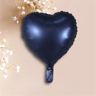 Satin Mat Gece Mavisi Kalp Folyo Balon 40 cm