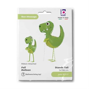 Sevimli Yeşil Dinozor 3 Boyutlu Folyo Balon