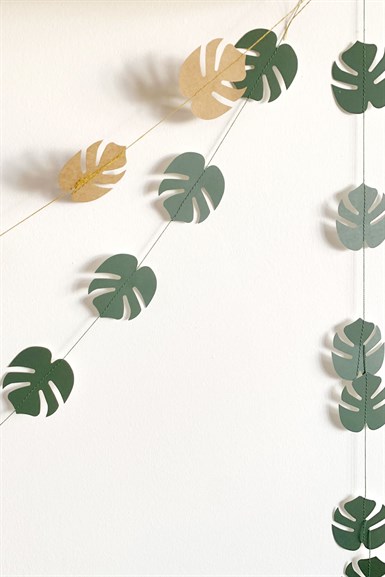 Yaprak Şekilli Kraft/Yeşil Dekor Kağıt Süs
