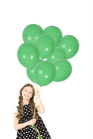 Yeşil Renk Mat Pastel Balon 5 li
