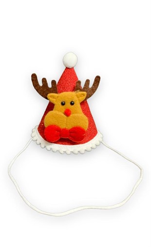 Yılbaşı Noel Geyikli Mini Şapka