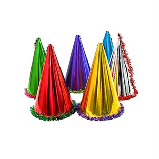 Yılbaşı Renkli  Kotyon Külah Şapka Set 80 Parça