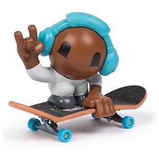 Tech Deck + Hediye Sticker Paketli SK8 Crew Figürlü Parmak Kaykayı S1 - Mavi Kulaklıklı 