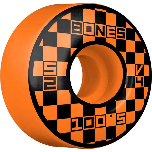 Bones 100s Block Party Orange 53mm V4 100A Wheels 