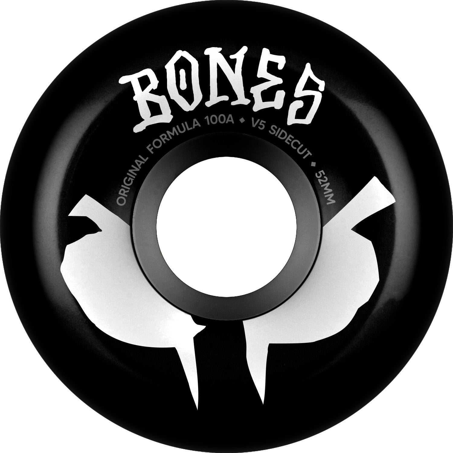 Bones 100s Og Formula Skateboards Black 52MM V5 100A Wheels 