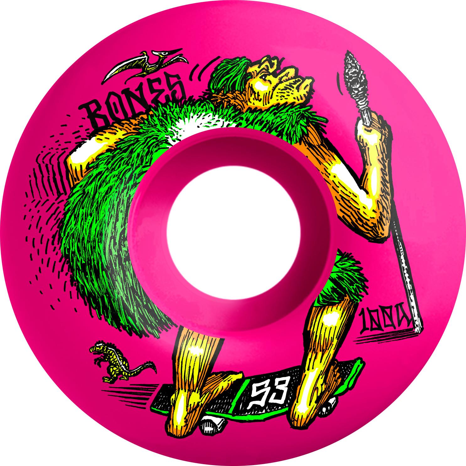 Bones 100s Og Neonderthal Pink 53MM V4 100A Wheels 