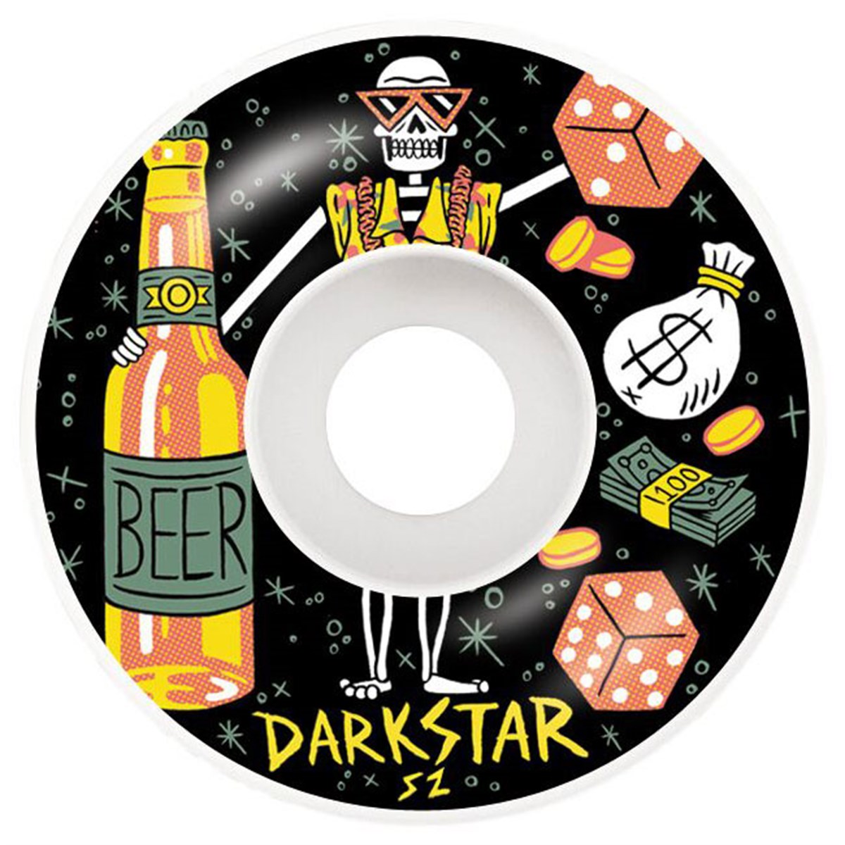Darkstar 52 mm Vices Black Tekerlek Seti