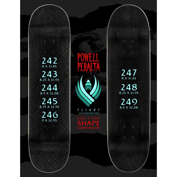 Powell Peralta FLIGHT 8.25 パウエルペラルタ Powell Peralta Skeleton Silver Foil FLIGHT Skateboard Deck - 8.25
