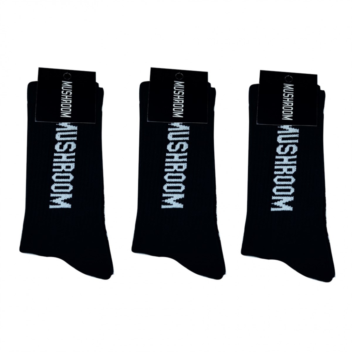 Mushroom Socks-Black & White 3 Pcs