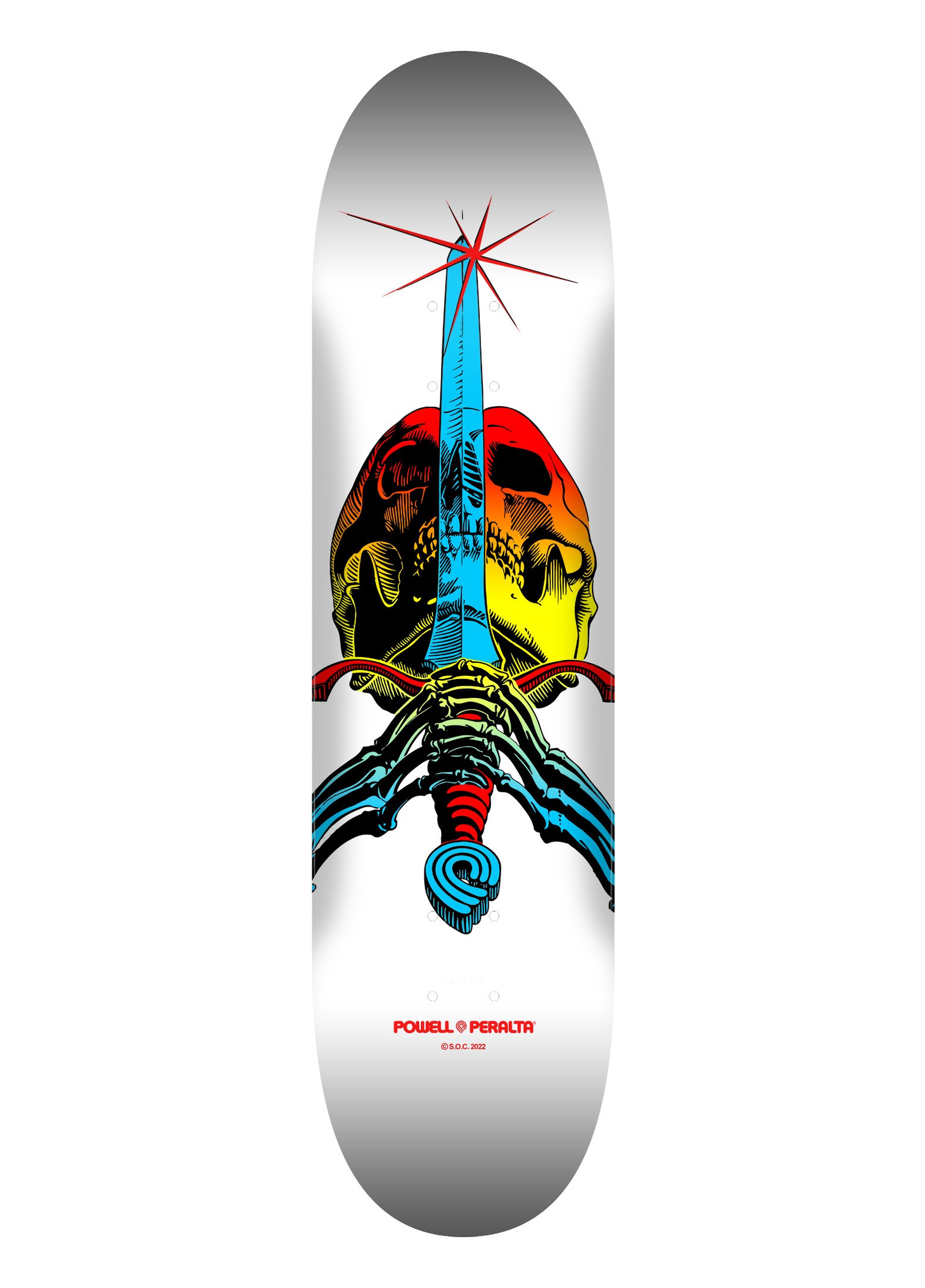 Powell Peralta 8.25 Skull & Sword Fade Yellow White Skateboard Deck 