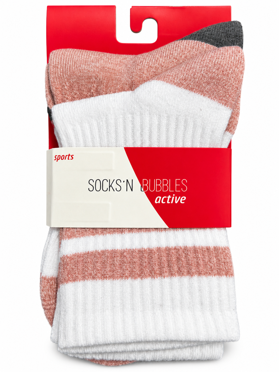 SOCKS'N BUBBLES Active Spor Çorabı - Pembe Beyaz 