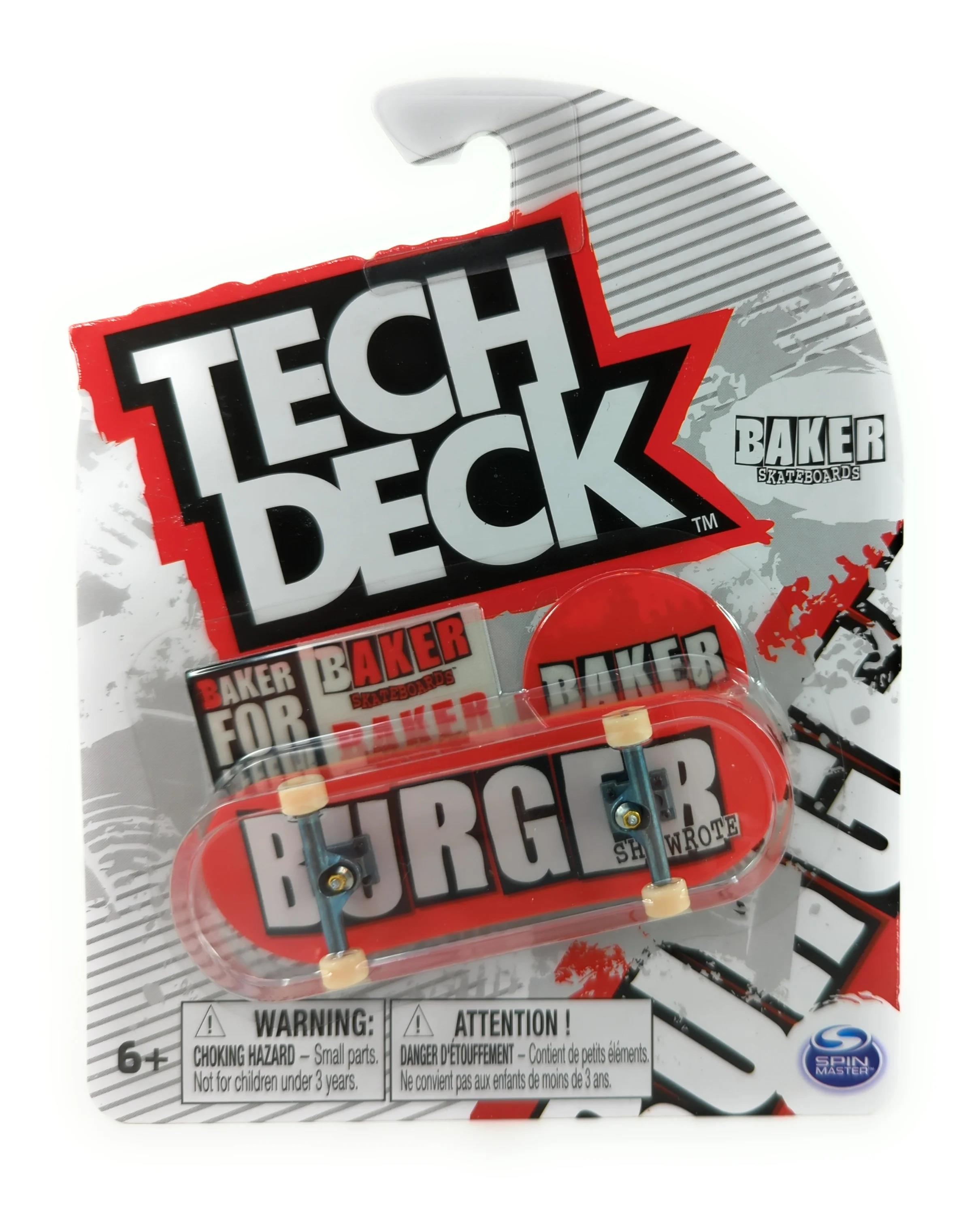 Tech Deck + Hediye Sticker Paketli Parmak Kaykayı Baker Burger Skateboards 