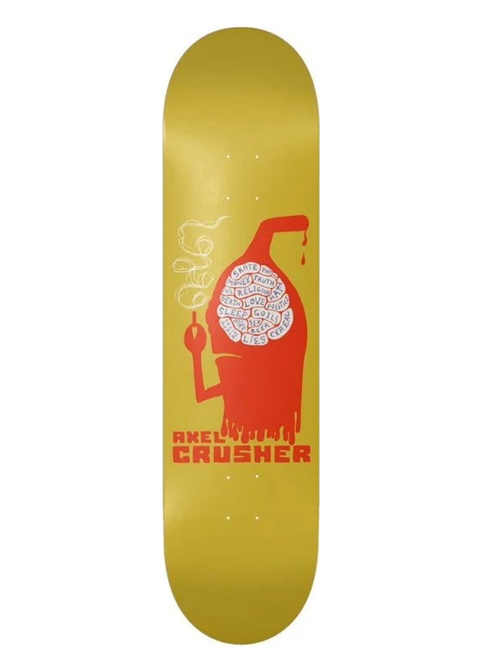 Toy Machine 8.25 Axel Silowet Yellow Skateboard Deck 