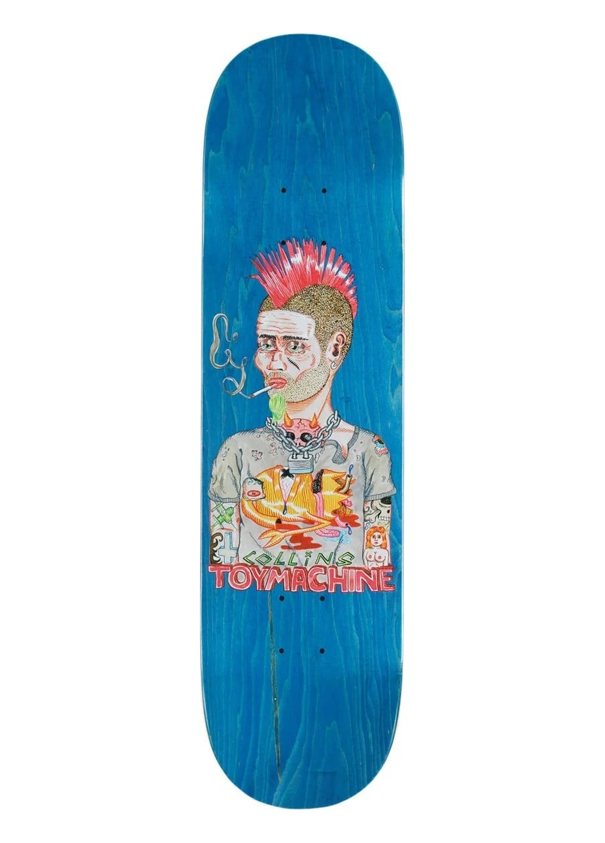 Toy Machine 8.25 Collins Mohawk Blue Skateboard Deck 