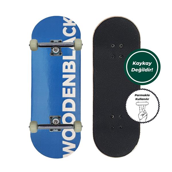 Woodenblack 34mm Basic Logo Blue Fingerboard Complete 