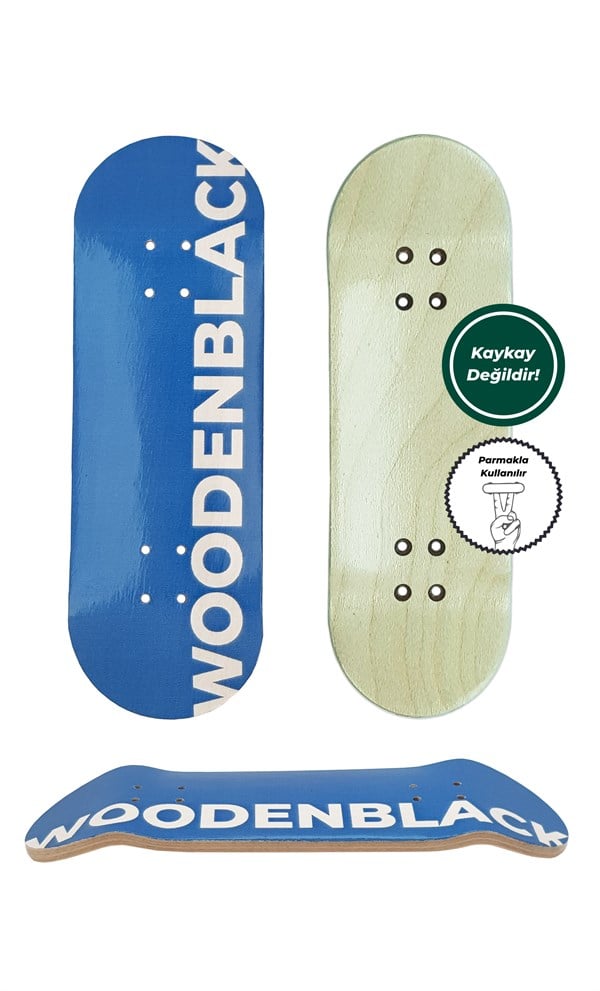 WOODENBLACK BASIC LOGO BLUE FINGERBOARD DECK