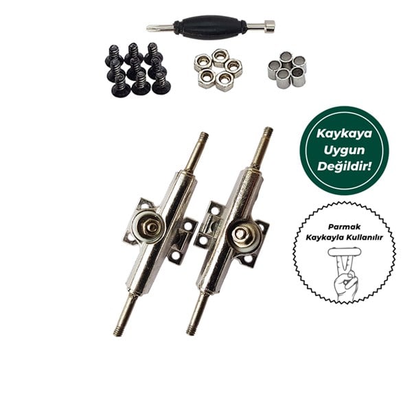 Woodenblack Gümüş Truck Seti/Parmak Kaykay 