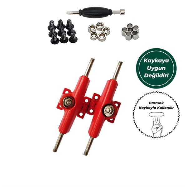 Woodenblack Kırmızı Truck Seti/Parmak Kaykay 