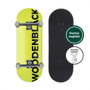 Woodenblack 34mm Basic Logo Yellow Fingerboard Complete 