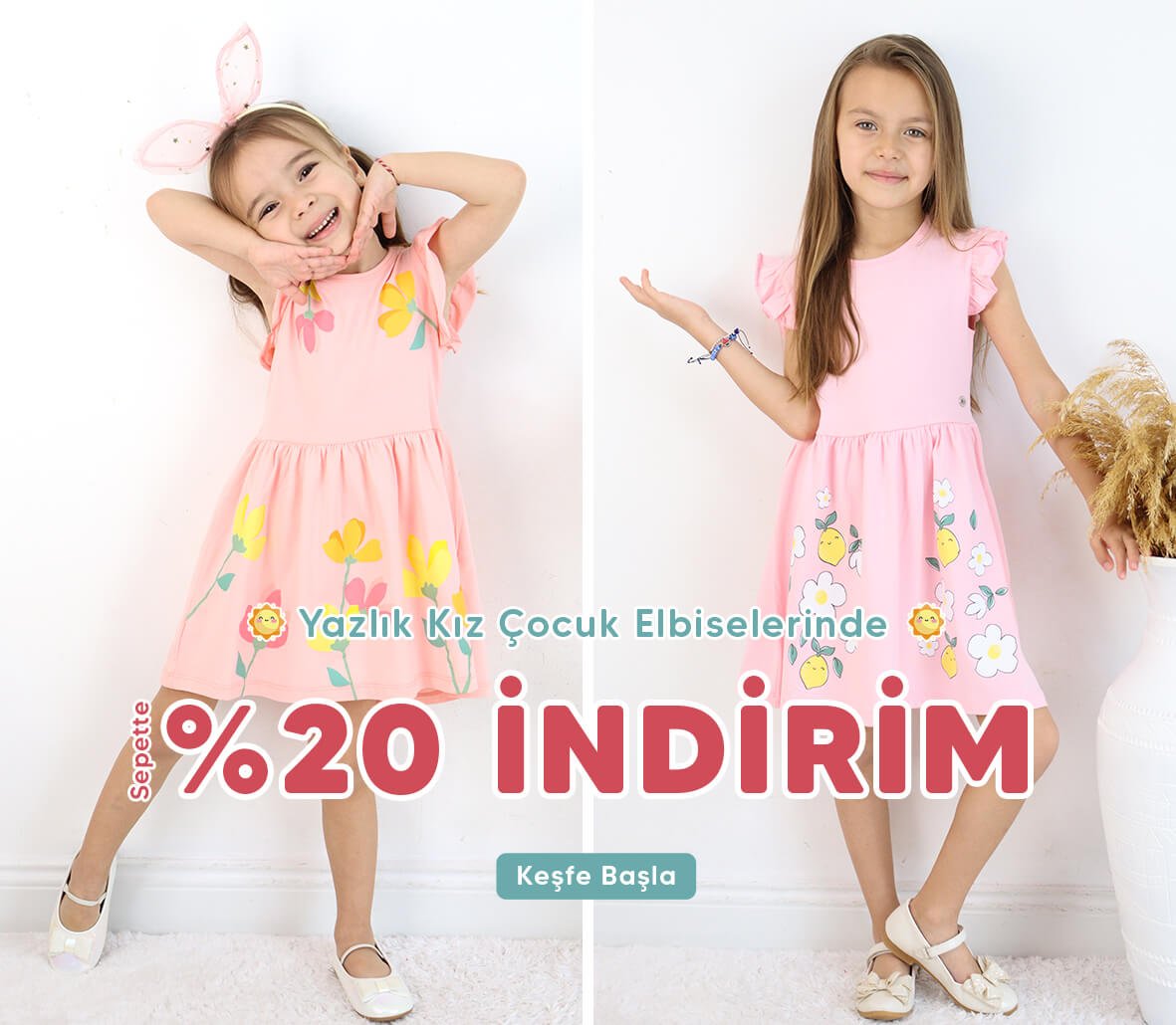 Yazlık çocuk elbiselerini sepette indirimle keşfet!