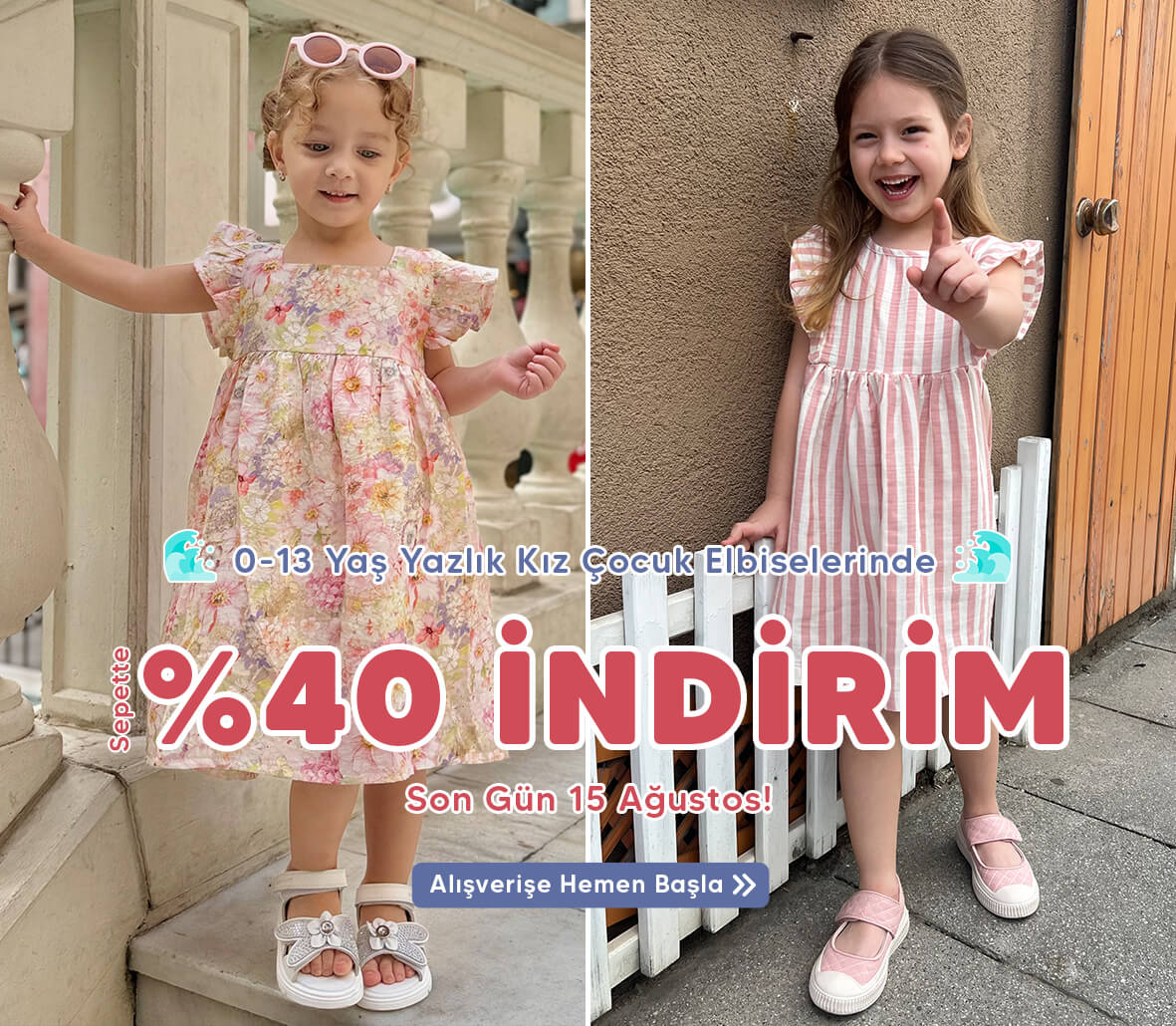 Eğlenceli Yazlık Kız Çocuk Elbiselerini Yaz Sezonuna Özel %30 İndirimle Kaçırma!