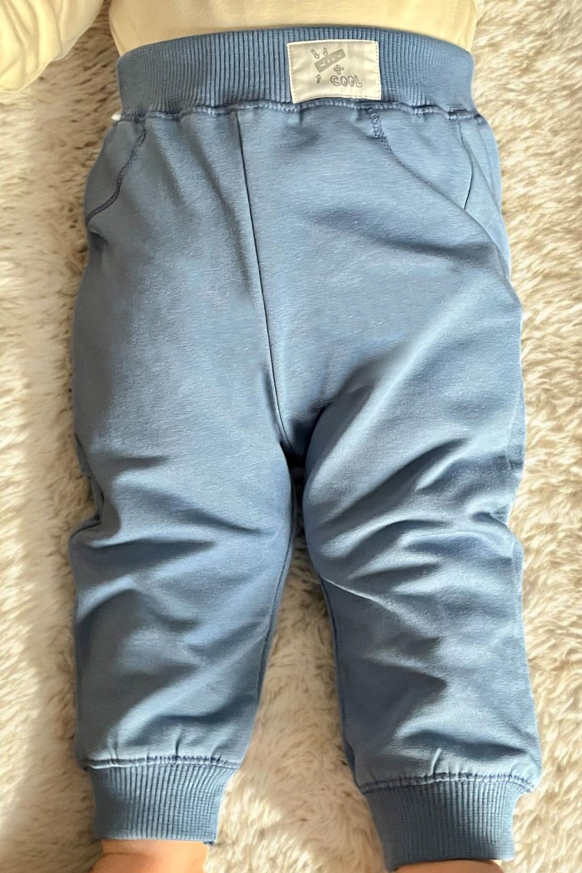 Breeze Erkek Bebek Alt Bel Kısmı Armalı Karyoka Dikişli Mavi (1-2 Yaş)