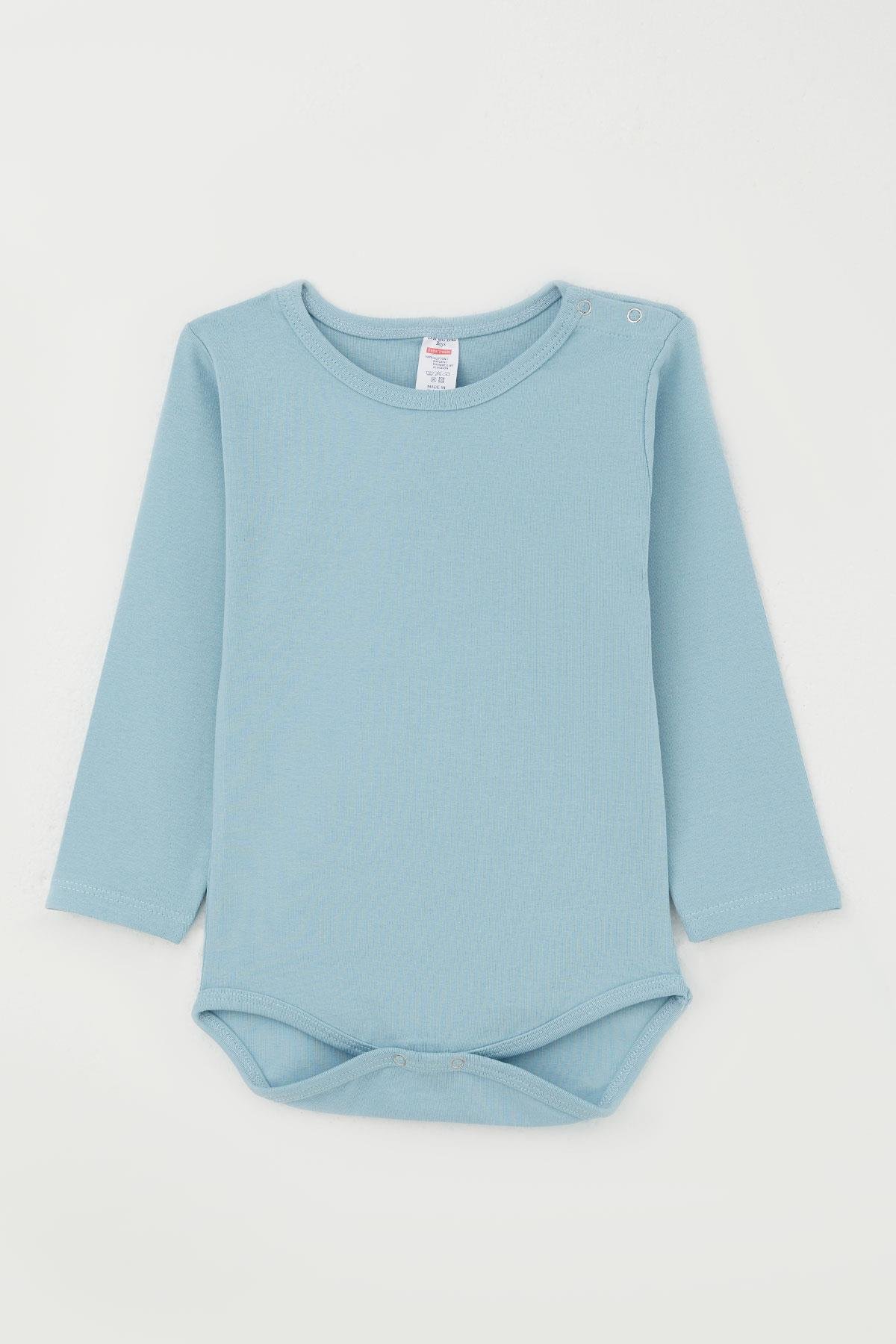 Breeze Erkek Bebek Çıtçıtlı Body Basic Mavi (9 Ay-3 Yaş)