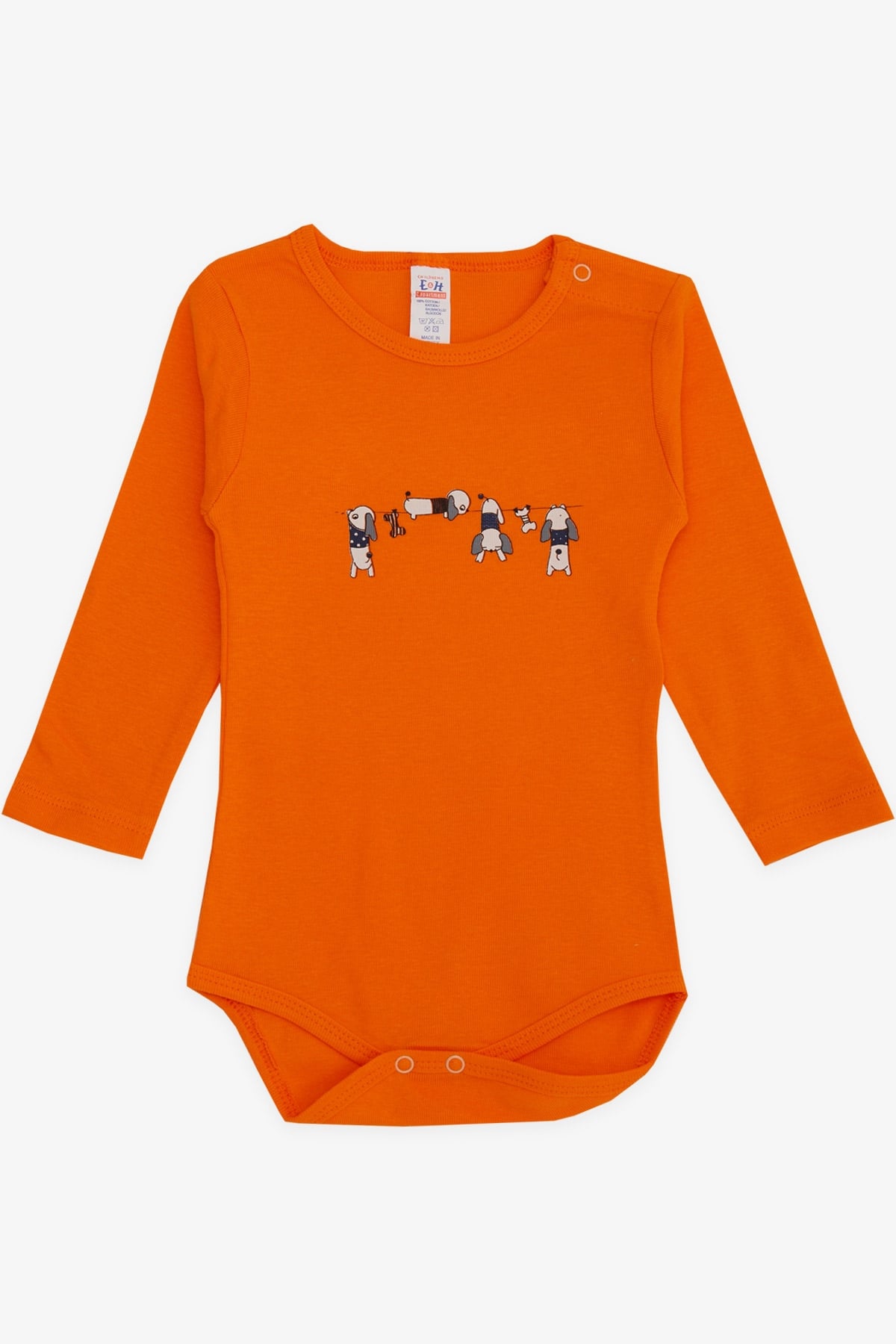 Breeze Erkek Bebek Çıtçıtlı Body Yaramaz Köpekçik Baskılı Turuncu (9 Ay-3 Yaş)