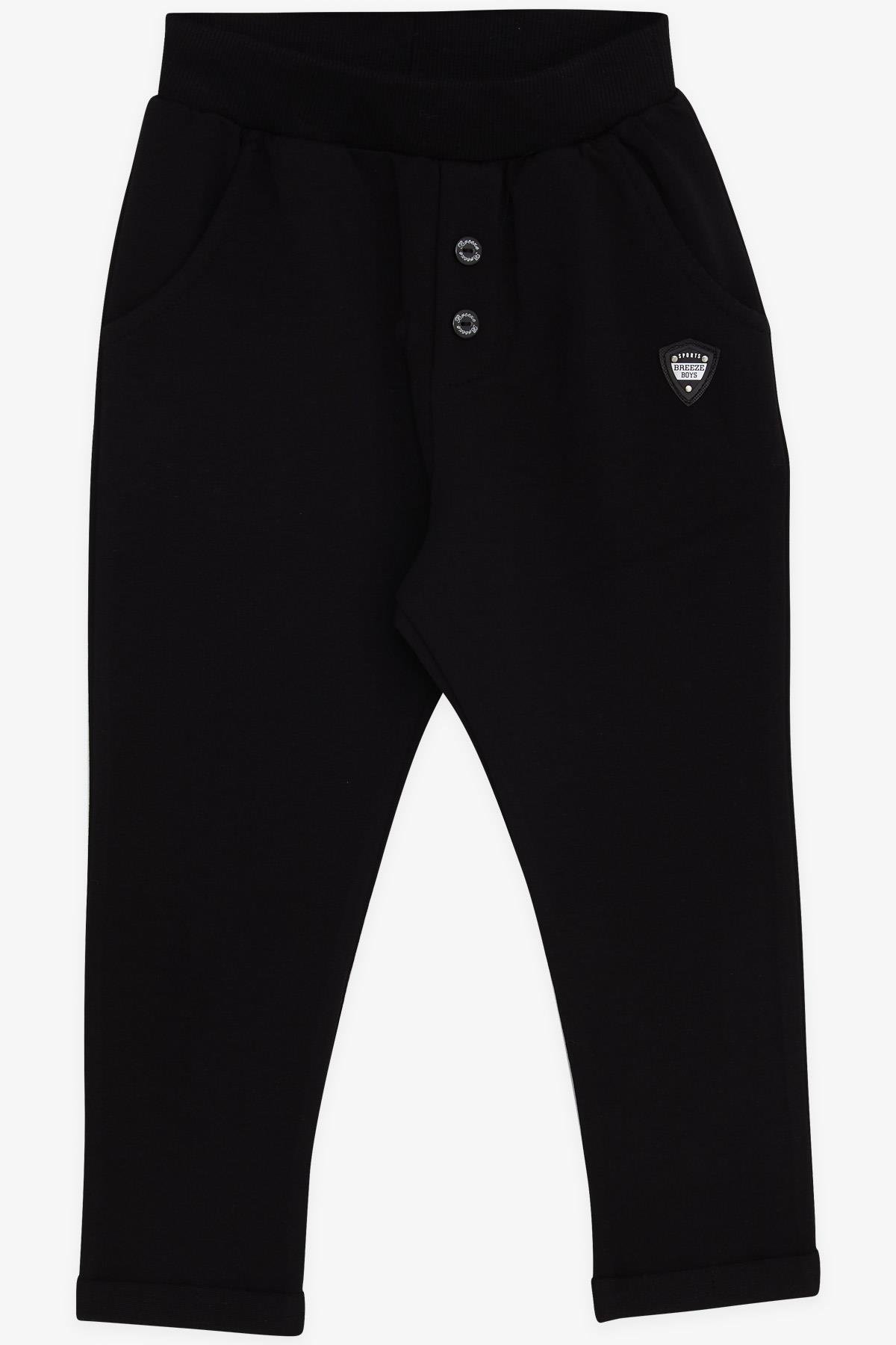 Breeze Erkek Bebek Eşofman Altı Armalı Basic Siyah (9 Ay-2 Yaş)