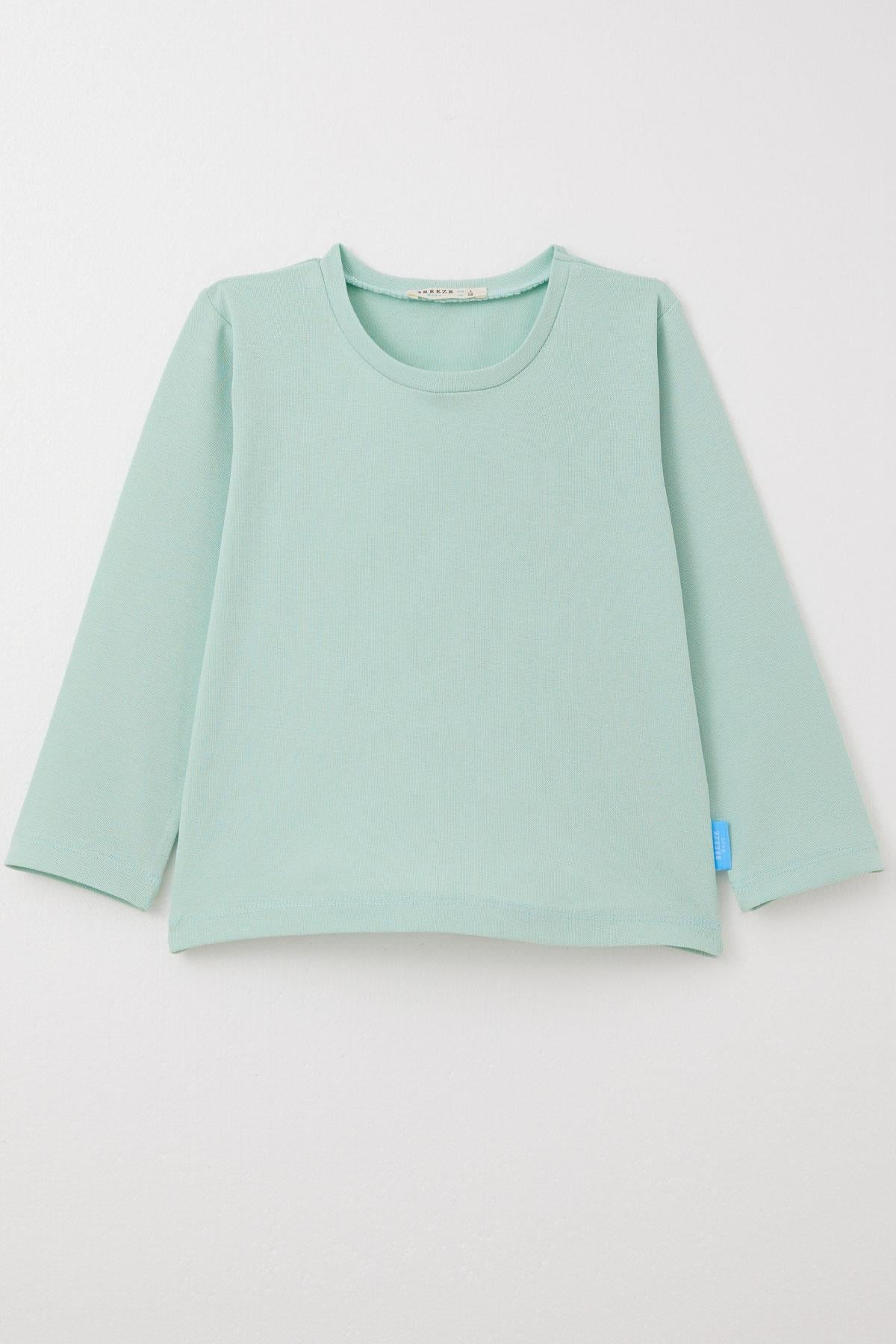 Breeze Erkek Bebek Uzun Kollu Tişört Basic Mint Yeşili (9 Ay-3 Yaş)