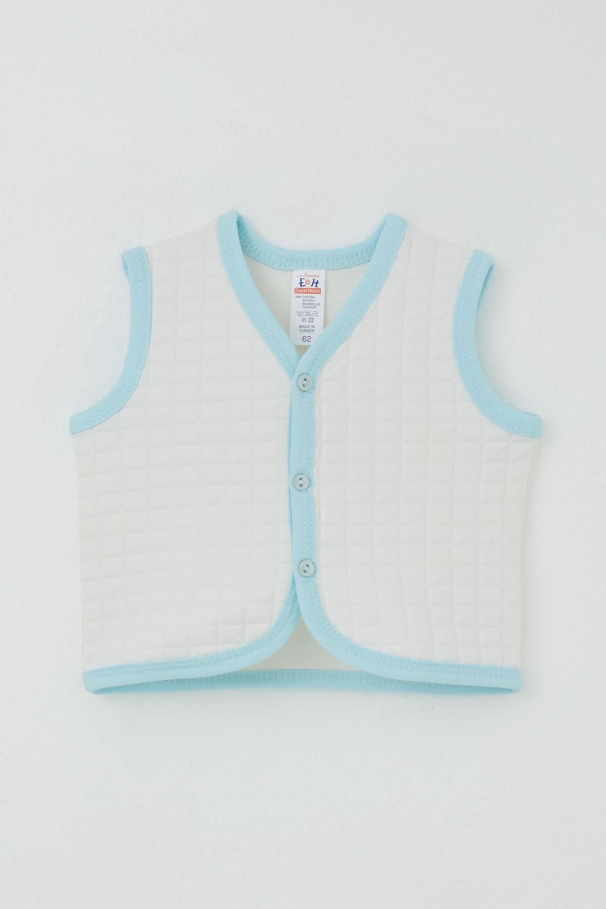 Breeze Erkek Bebek Yelek Düğmeli Beyaz (4-9 Ay)