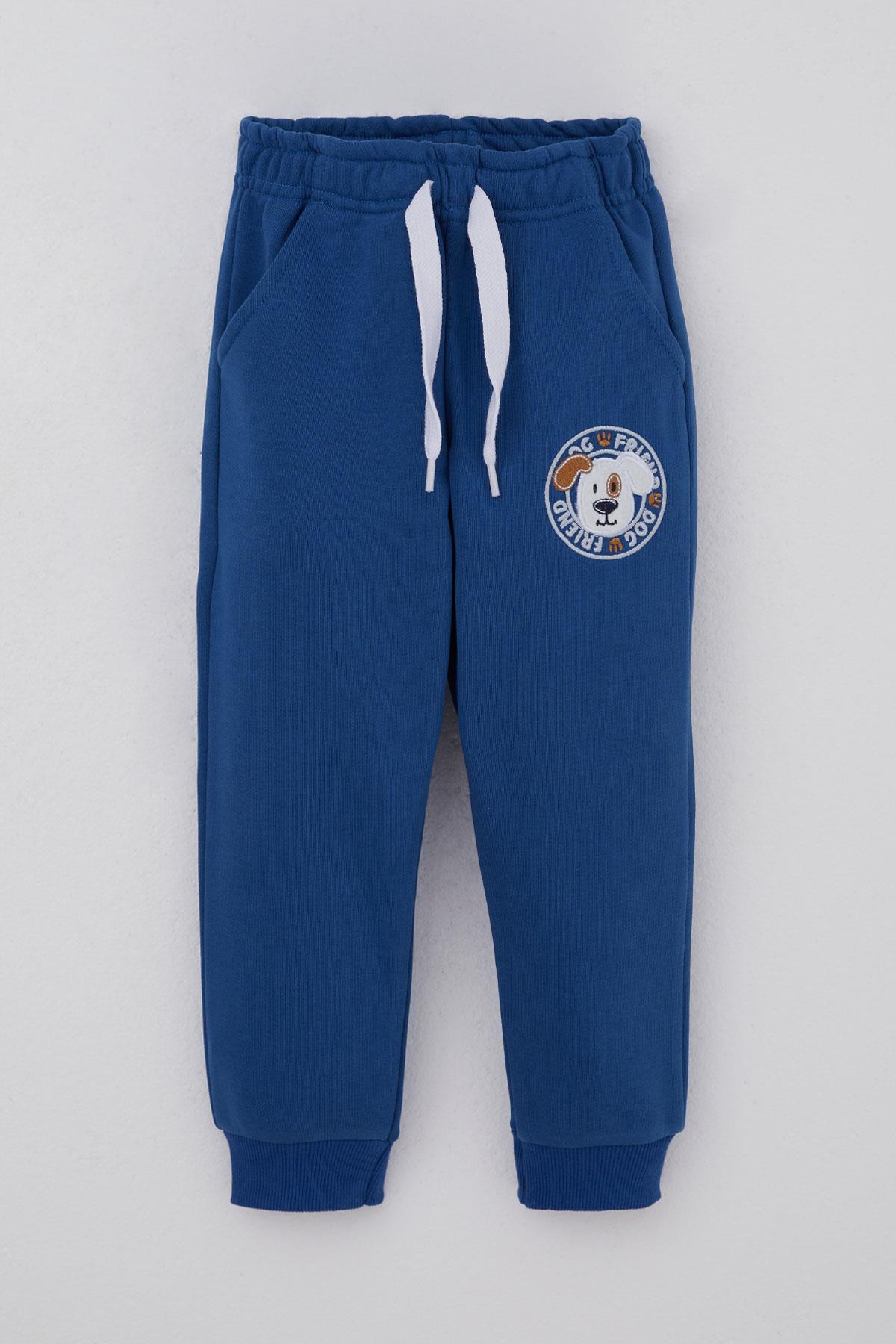 Breeze Erkek Çocuk Alt Köpekçik Nakışlı Bağcık Aksesuarlı Saks Mavisi (1-4 Yaş)