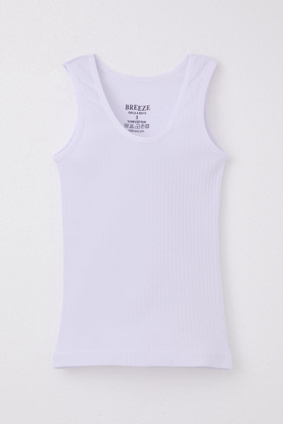 Breeze Erkek Çocuk Atlet Geniş Askılı Fitilli Beyaz (3-11 Yaş)