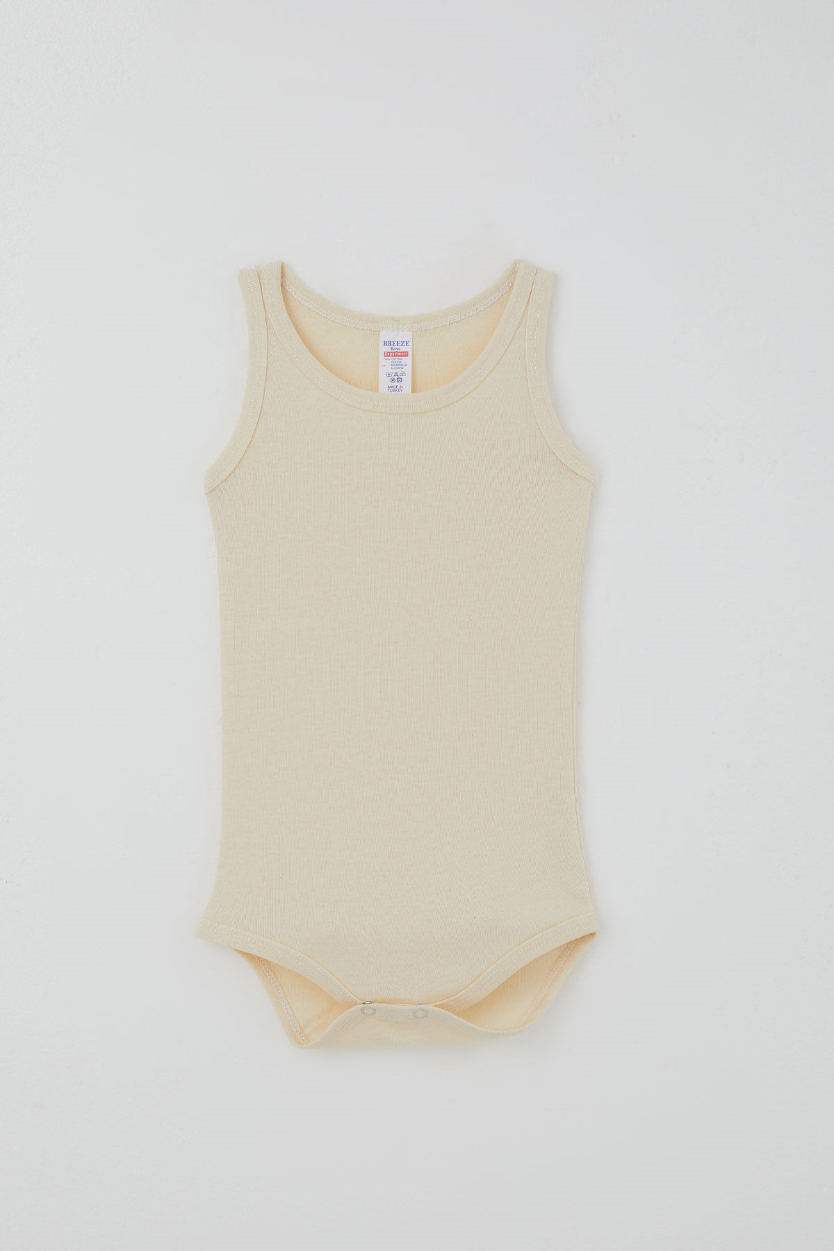 Breeze Erkek Çocuk Çıtçıtlı Atlet Zıbın Body Basic Krem (1-3 Yaş)