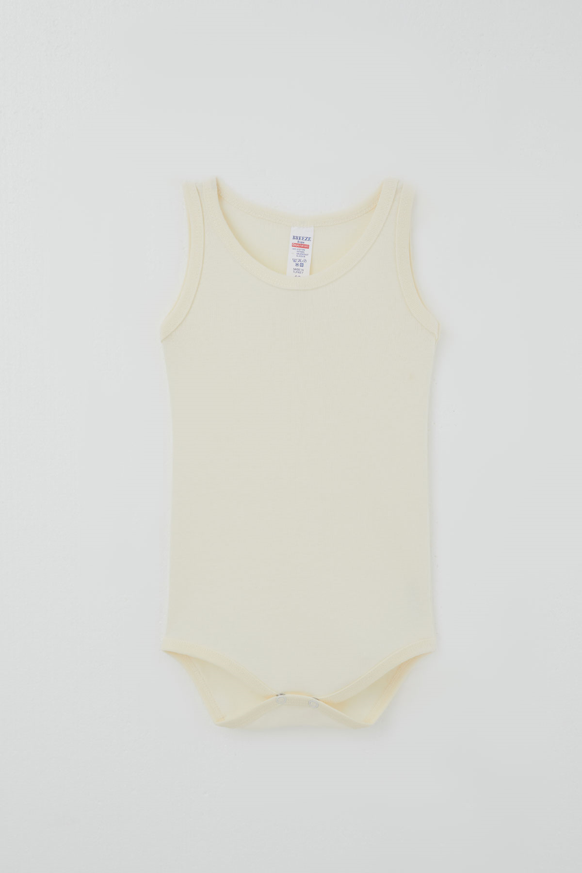 Breeze Erkek Çocuk Çıtçıtlı Atlet Zıbın Body Basic Krem (1-3 Yaş)