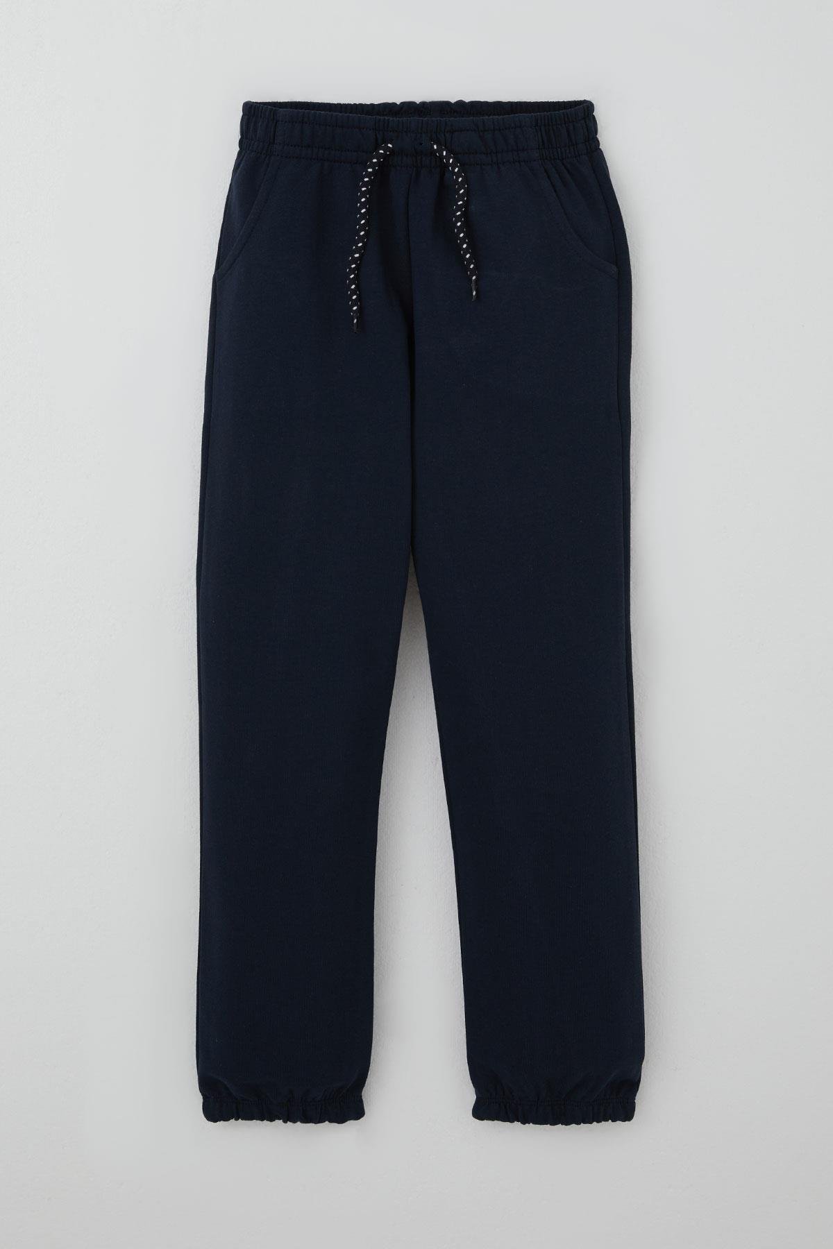 Breeze Erkek Çocuk Eşofman Altı Bağcık Aksesuarlı Cepli Koyu Lacivert (4-8 Yaş)