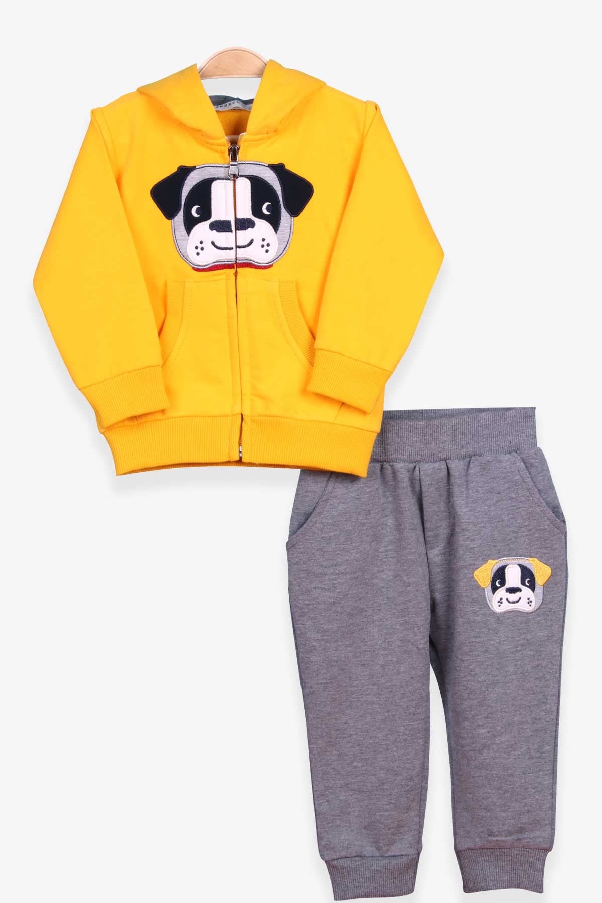 Breeze Erkek Çocuk Eşofman Takımı Köpek Nakışlı Sarı (1-4 Yaş)