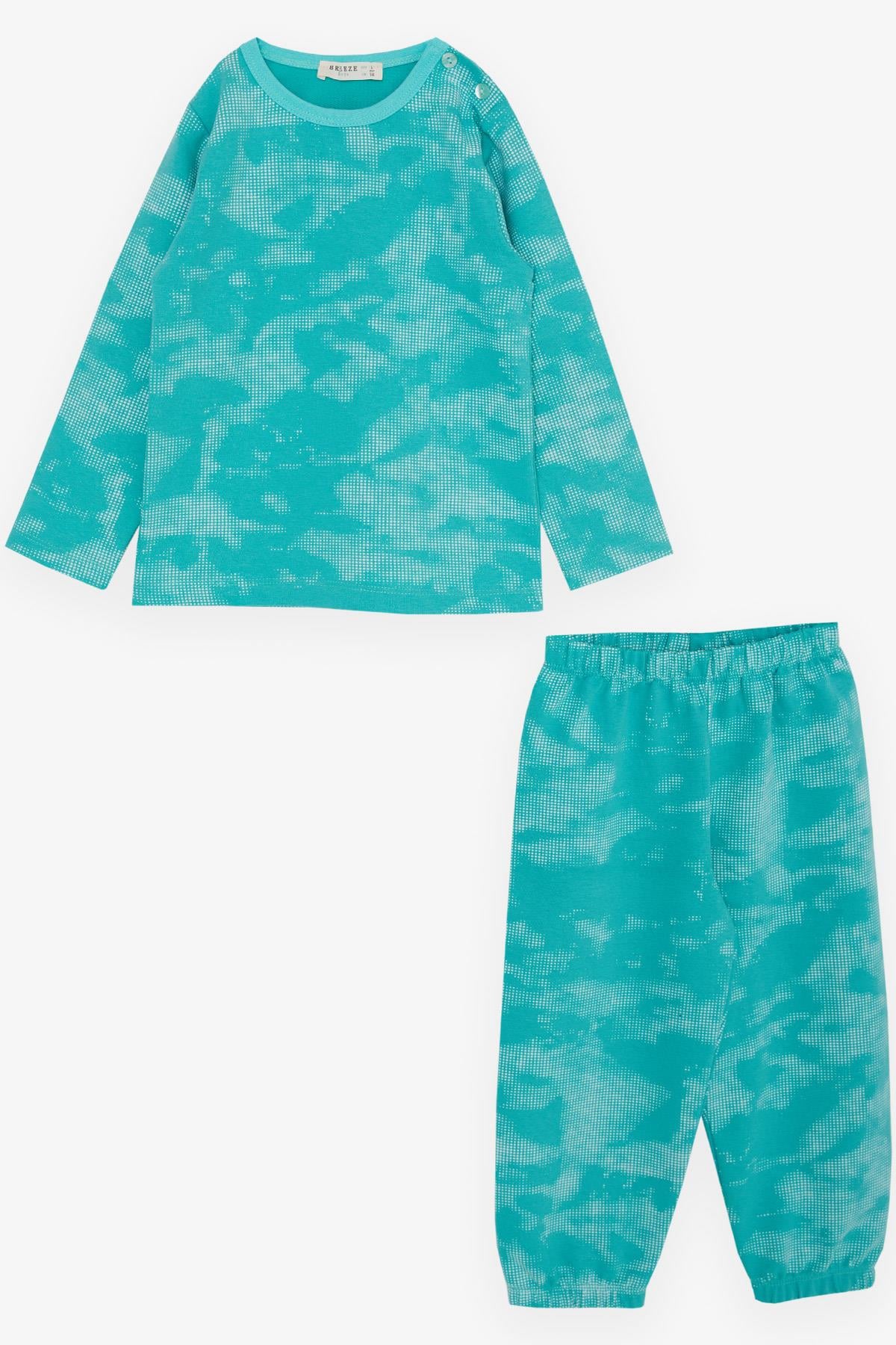 Breeze Erkek Çocuk Pijama Takımı Desenli Yeşil (1-4 Yaş)
