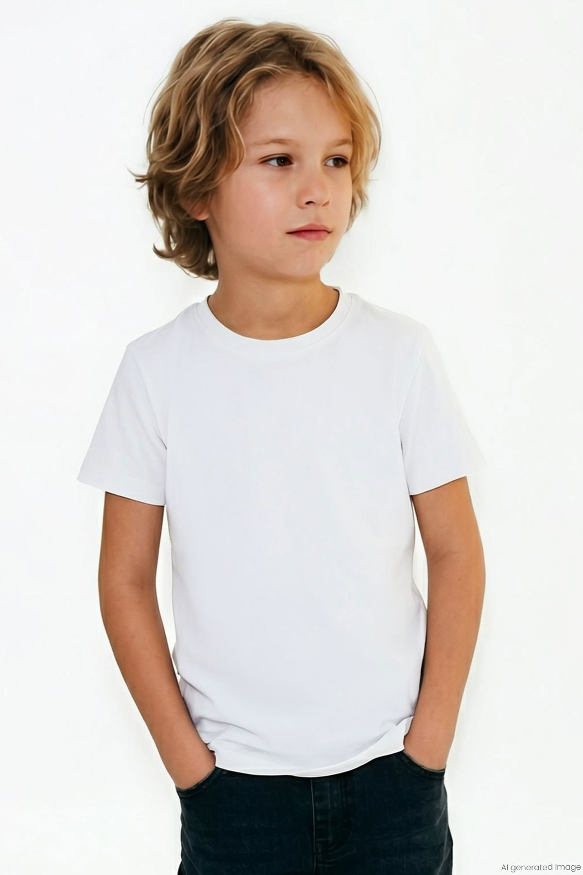 Breeze Erkek Çocuk Tişört Basic Beyaz (4-8 Yaş)