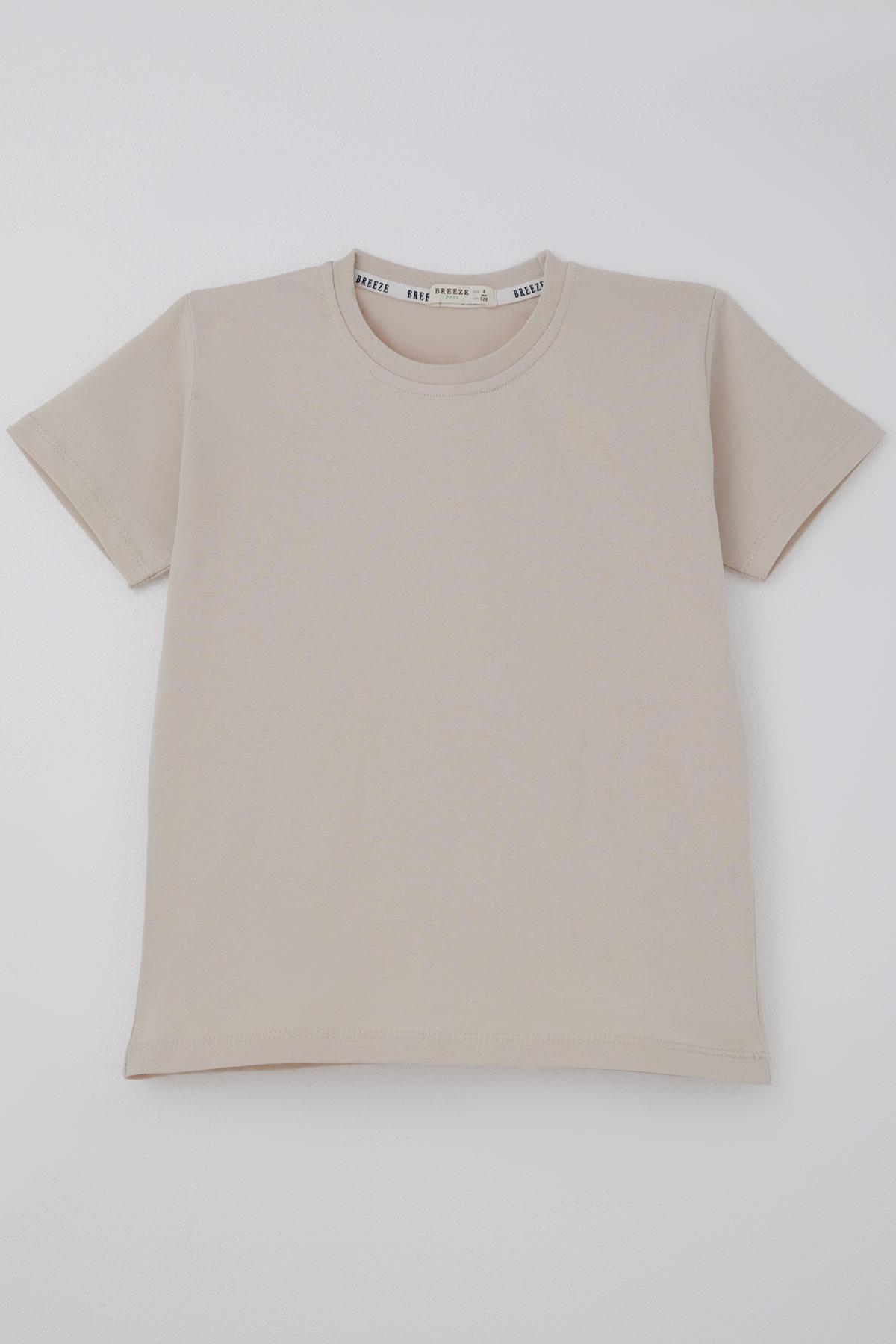 Breeze Erkek Çocuk Tişört Basic Taş (4-8 Yaş)