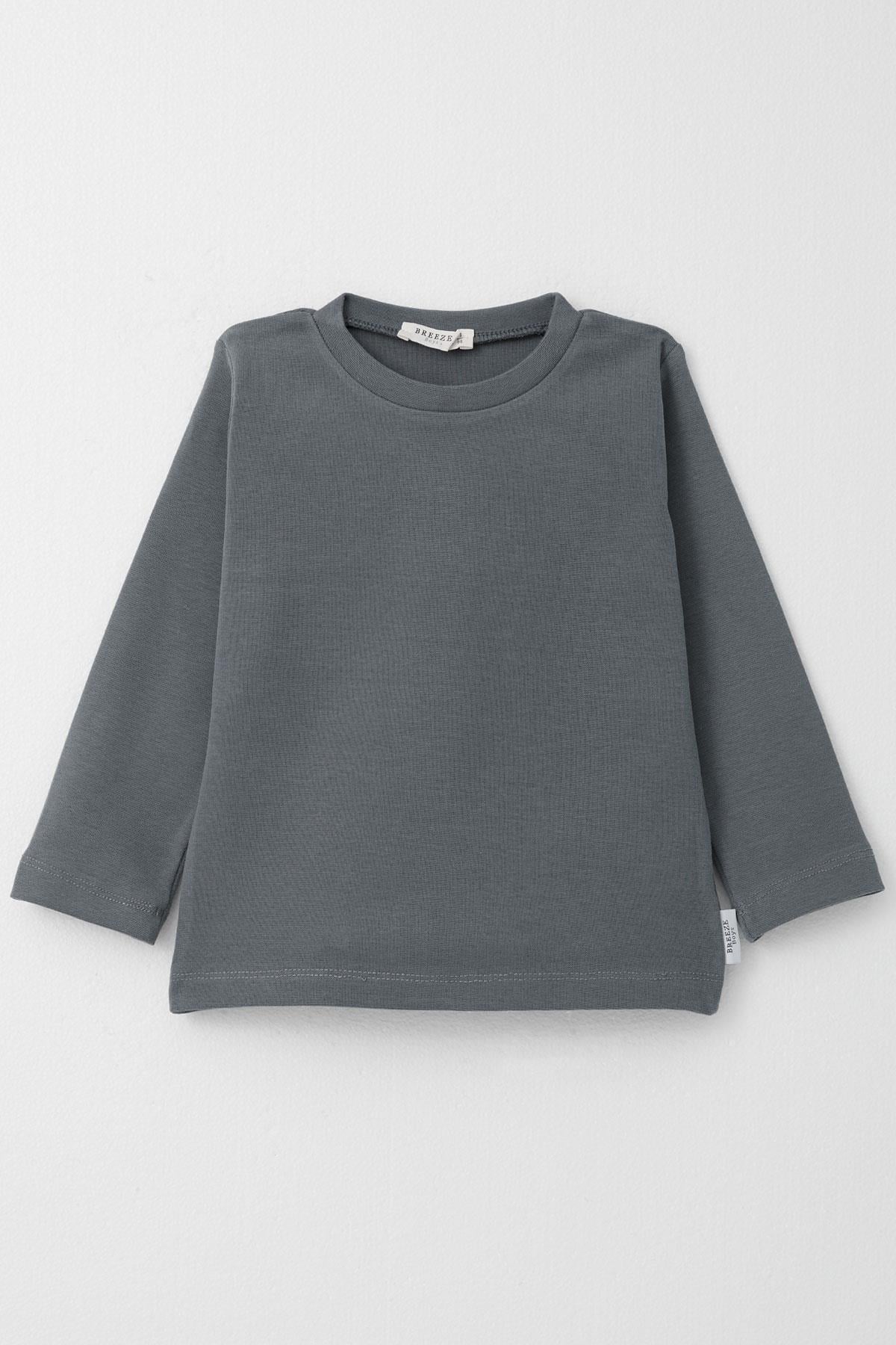 Breeze Erkek Çocuk Uzun Kollu Tişört Basic Gri (1-4 Yaş)