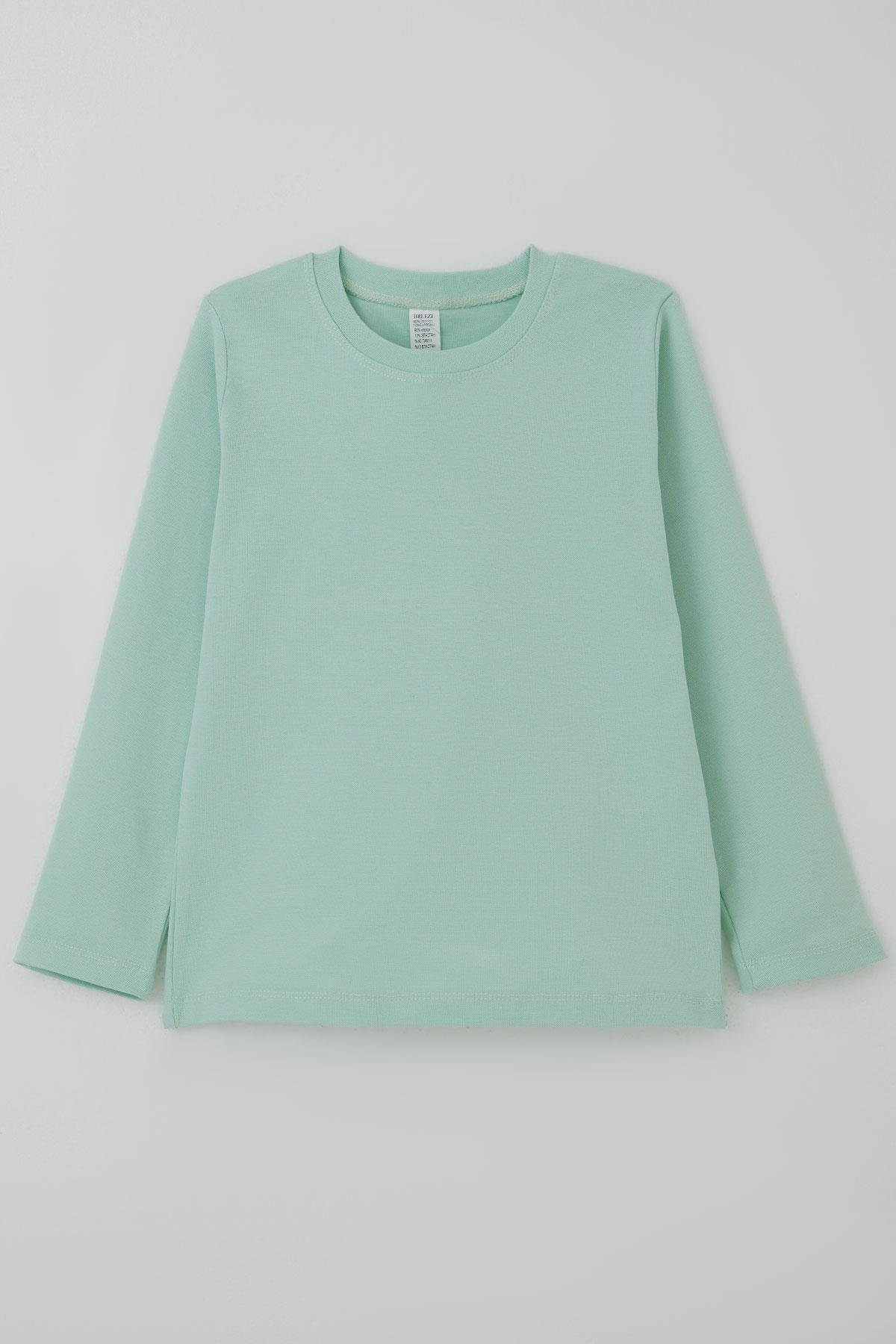 Breeze Erkek Çocuk Uzun Kollu Tişört Basic Su Yeşili (4-8 Yaş)