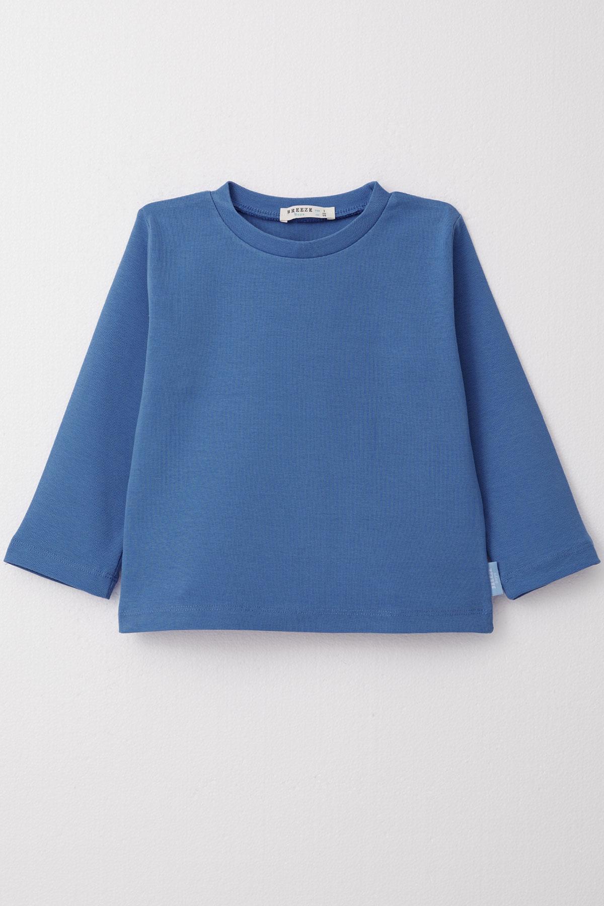 Breeze Erkek Çocuk Uzun Kollu Tişört Basic Mavi (1-4 Yaş)