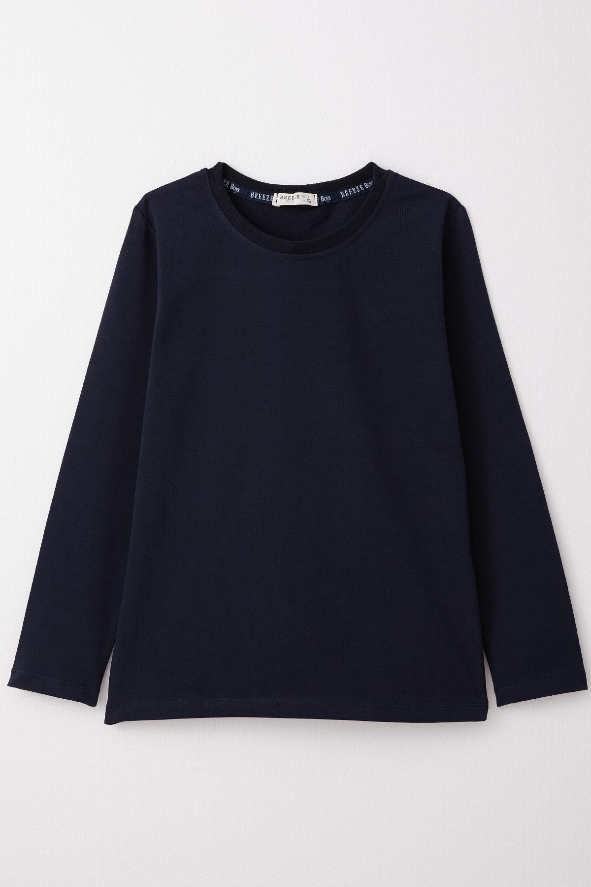 Breeze Erkek Çocuk Uzun Kollu Tişört Basic Lacivert (5-14 Yaş)