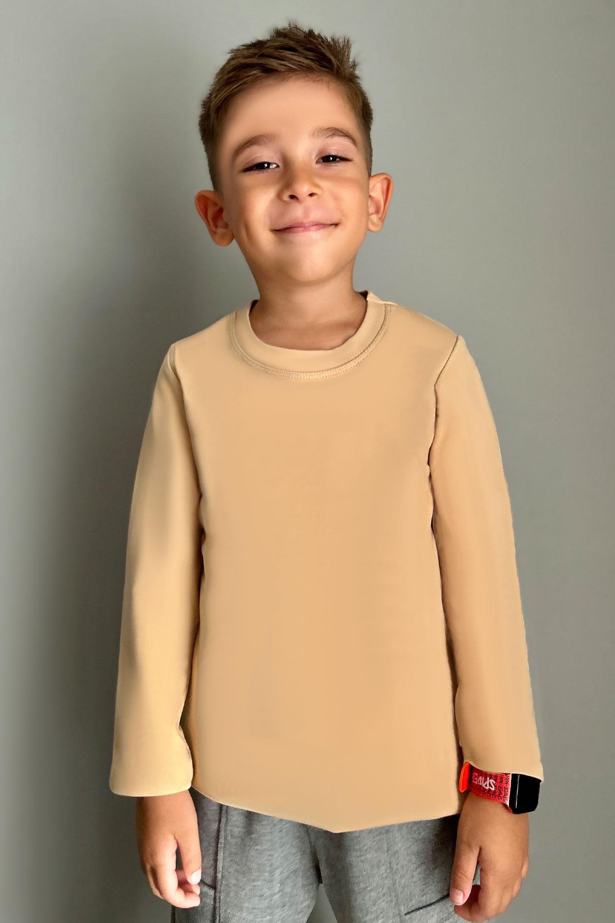 Breeze Erkek Çocuk Uzun Kollu Tişört Basic Krem (4-8 Yaş)