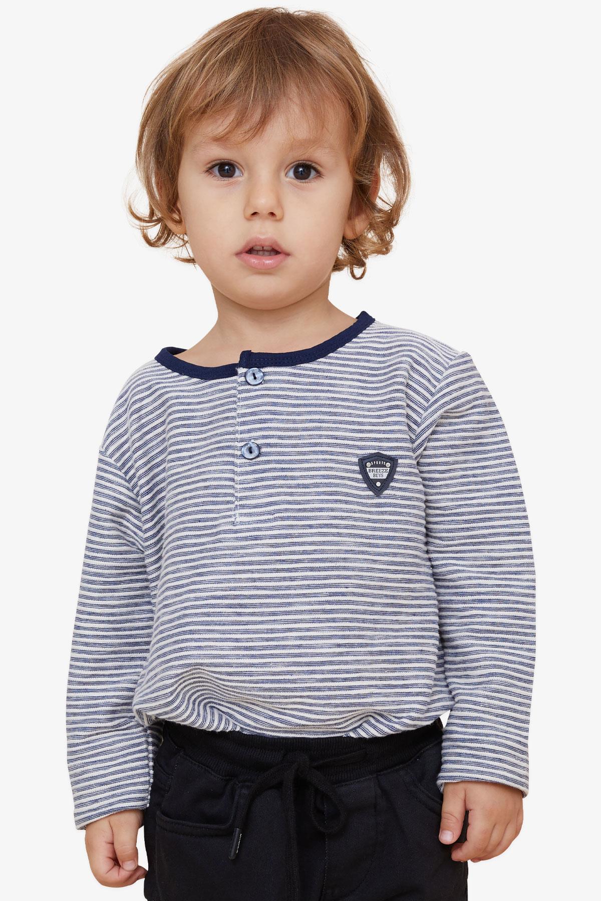 Breeze Erkek Çocuk Uzun Kollu Tişört Çizgili Karışık Renk (4-8 Yaş)