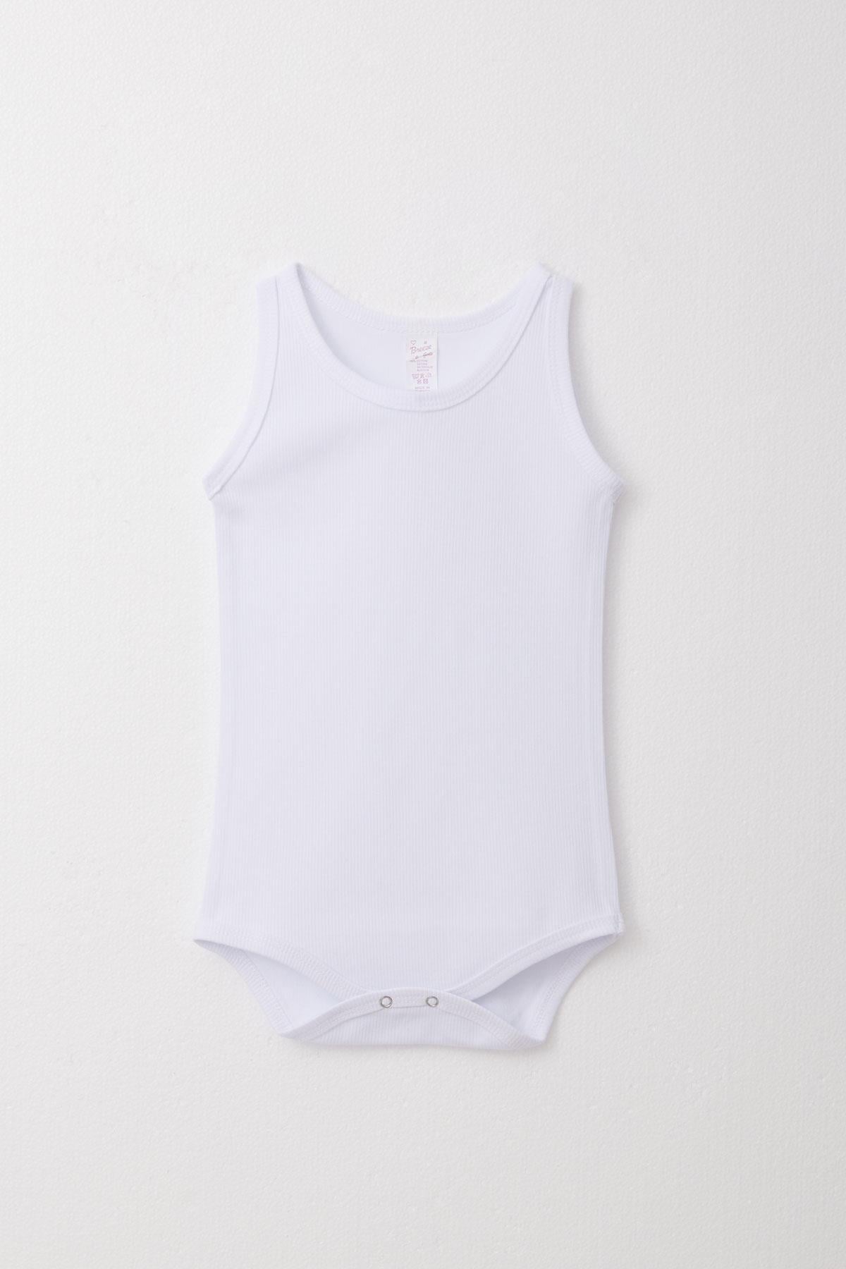 Breeze Kız Bebek Atlet Zıbın Body Çizgili Beyaz (9 Ay-3 Yaş)